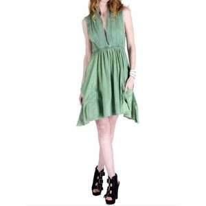 NEW TOUGH LUV grecian goddess pocket dress in green